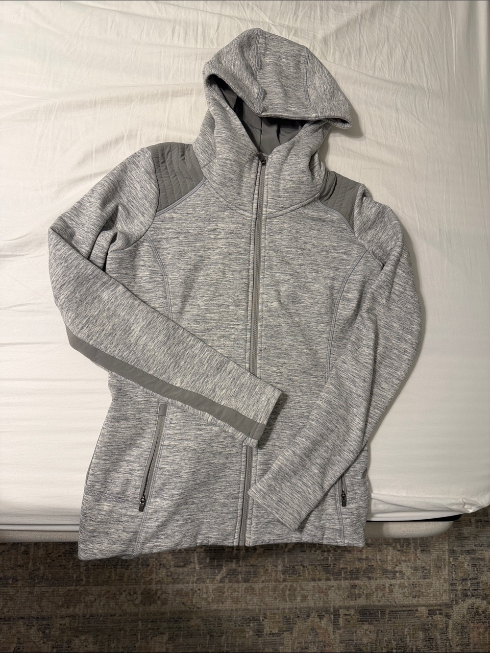 Athleta Heather Gray Hooded Utility Jacket